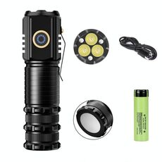 Mini torcia a 3 LED ricaricabile impermeabile con magnete posteriore e batteria S400