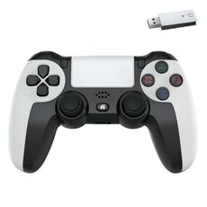 Gamepad wireless a 6 assi con doppio motore e doppia vibrazione da 2,4 G per PS4 / PS5 / Android / iOS / PC (bianco)