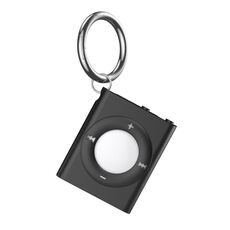 Per AirTag Locator MP3 Style Custodia protettiva con portachiavi (nero)