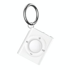 Per AirTag Locator MP3 Style Custodia protettiva con portachiavi (bianco)