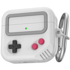 Per AirPods 4 AhaStyle JY21 Custodia protettiva per auricolari in silicone Split Drip Cartoon Custodia protettiva personalizzata (grigio bianco)