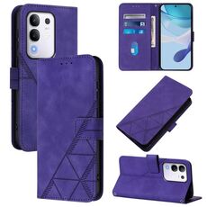 Per vivo Y29 4G Global Crossbody 3D Embossed Flip Custodia in Pelle per Telefono (Viola)