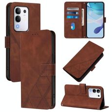 Per vivo Y29 4G Global Crossbody 3D Embossed Flip Custodia per telefono in pelle (marrone)