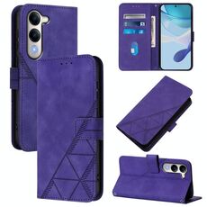 Per vivo Y29S 5G / Y04 5G Global Crossbody 3D Embossed Flip Custodia per telefono in pelle (viola)