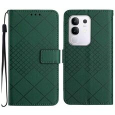 Per Xiaomi 15 Ultra Rhombic Grid Texture Custodia in pelle per telefono (verde)