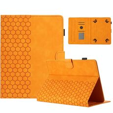 Custodia per tablet intelligente in pelle goffrata a nido d'ape da 7 pollici (giallo)