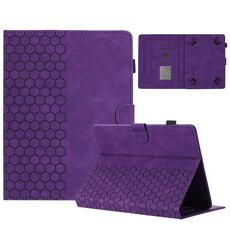 Custodia per tablet intelligente in pelle goffrata a nido d'ape da 8 pollici (viola)