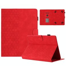 Custodia per tablet intelligente in pelle goffrata a nido d'ape da 8 pollici (rossa)