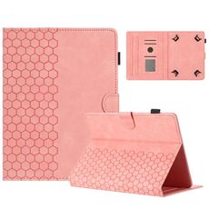 Custodia per tablet intelligente in pelle goffrata a nido d'ape da 8 pollici (rosa)