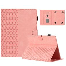 Custodia per tablet intelligente in pelle goffrata a nido d'ape da 10 pollici (rosa)