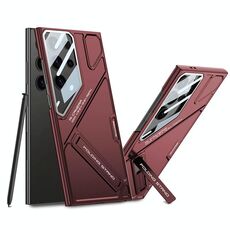 Per Samsung Galaxy S25 Ultra 5G GKK Mech Style Custodia per telefono con supporto pieghevole ultrasottile, penna non inclusa (rosso)