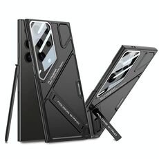 Per Samsung Galaxy S24 Ultra 5G GKK Mech Style Custodia per telefono con supporto pieghevole ultrasottile, penna non inclusa (nero)