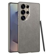 Per Samsung Galaxy S24 Ultra 5G GKK Metal Paint Skin Feel Custodia per telefono in pelle scamosciata a copertura totale (grigio)