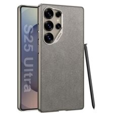 Per Samsung Galaxy S25 Ultra 5G GKK Metal Paint Skin Feel Custodia per telefono in pelle scamosciata a copertura totale (grigio)