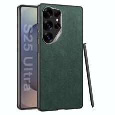 Per Samsung Galaxy S25 Ultra 5G GKK Custodia per telefono con copertura totale in pelle scamosciata e vernice metallica (verde)