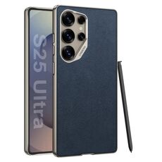 Per Samsung Galaxy S25 Ultra 5G GKK Custodia per telefono con copertura completa in pelle scamosciata e vernice metallica (blu)