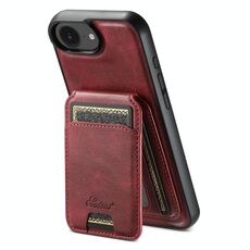 Per iPhone 16e Suteni H15 MagSafe Oil Eax Custodia per telefono con portafoglio staccabile in pelle (rosso)