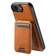 Per iPhone 16e Suteni H15 MagSafe Oil Eax Custodia per telefono con portafoglio staccabile in pelle (cachi)