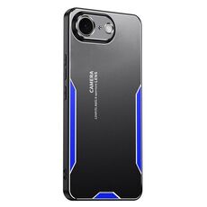 Per iPhone 16e Blade Series TPU Hybrid Metal Phone Case (Blu)