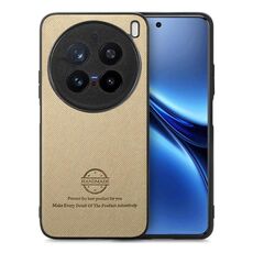 Per vivo X200 Pro Twill Fabric Pelle Custodia Posteriore per Telefono (Cachi)