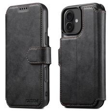 Per iPhone 16 Plus Suteni Q05 2-in-1 Multi-funzione Portafoglio staccabile Custodia per telefono MagSafe (Nero)