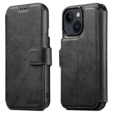 Per iPhone 14 Suteni Q05 2-in-1 Multi-funzione Portafoglio staccabile Custodia per telefono MagSafe (Nero)