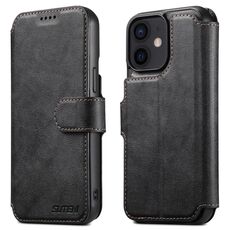 Per iPhone 12 Suteni Q05 2-in-1 Multi-funzione Portafoglio Staccabile Custodia per Telefono MagSafe (Nero)