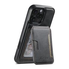 Per iPhone 14 Pro Suteni M3 Card Bag MagSafe Custodia per telefono in pelle di vacchetta (nero)