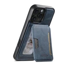 Per iPhone 14 Pro Suteni M3 Card Bag MagSafe Custodia per telefono in pelle di vacchetta (blu)