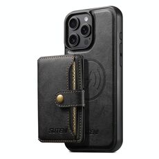 Per iPhone 15 Pro Max Suteni M4 Custodia per carte magnetiche MagSafe in pelle per telefono (nero)