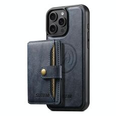 Per iPhone 15 Pro Max Suteni M4 Custodia per carte magnetiche MagSafe in pelle per telefono (blu)