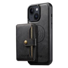 Per iPhone 14 Suteni M4 Custodia per carte magnetiche MagSafe in pelle per telefono (nero)