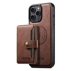Per iPhone 14 Pro Suteni M4 Custodia per carte magnetiche MagSafe in pelle per telefono (marrone)