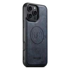 Per iPhone 16 Pro Max Suteni G5 Custodia magnetica per telefono MagSafe in pelle di vacchetta (blu)