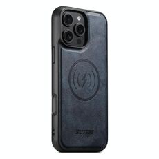 Per iPhone 16 Pro Suteni G5 Custodia magnetica in pelle di vacchetta MagSafe per telefono (blu)