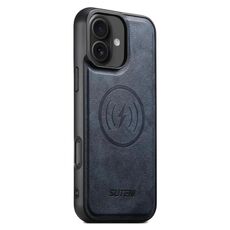 Per iPhone 16 Plus Suteni G5 Custodia magnetica in pelle di vacchetta MagSafe per telefono (blu)