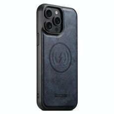 Per iPhone 15 Pro Suteni G5 Custodia magnetica in pelle di vacchetta MagSafe per telefono (blu)