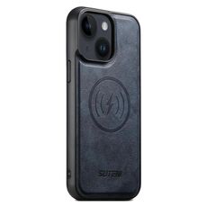 Per iPhone 15 Plus Suteni G5 Custodia magnetica in pelle di vacchetta MagSafe per telefono (blu)