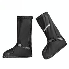 SULAITE Copriscarpe da moto, spessi, antiscivolo, resistenti all'usura, stivali da pioggia per adulti, taglia: 2XL (nero)