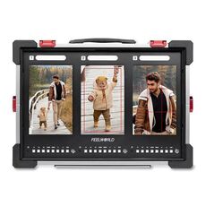 FEELWORLD PS101 Monitor da viaggio con triplo schermo verticale da 10,1 pollici, alta luminosità, 1000 nit, custodia protettiva portatile (spina USA)