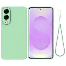 Per Samsung Galaxy S25 Edge 5G Custodia per telefono in silicone liquido colorato (verde)