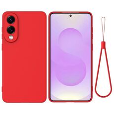Per Samsung Galaxy S25 Edge 5G Custodia per telefono in silicone liquido colorato (rosso)