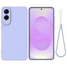 Per Samsung Galaxy S25 Edge 5G Custodia per telefono in silicone liquido colorato (viola)