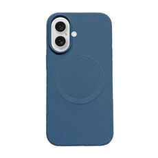 Per iPhone 16 Plus Custodia magnetica in silicone Magsafe (blu scuro)