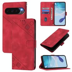 Per Google Pixel 10 5G Custodia per telefono in pelle goffrata effetto pelle globale (rosso)