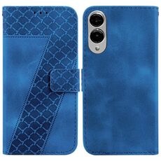 Per Samsung Galaxy S25 Edge 5G Custodia per telefono in pelle goffrata a sette forme (blu)