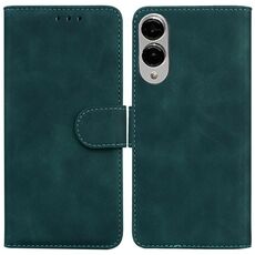 Per Samsung Galaxy S25 Edge 5G Custodia in pelle Flip Pure Color Skin Feel (verde)