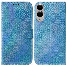 Per Samsung Galaxy S25 Edge 5G Custodia per telefono in pelle con fibbia magnetica colorata (blu)