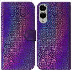 Per Samsung Galaxy S25 Edge 5G Custodia per telefono in pelle con fibbia magnetica colorata (viola)