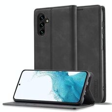 Per Samsung Galaxy A56 5G LC.IMEEKE Custodia per telefono in microfibra con forte magnetismo (nero)